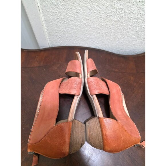 Miz Mooz Women's Orange Leather Sandals Back Zipper & Studded Details Size 42 US - Picture 9 of 15